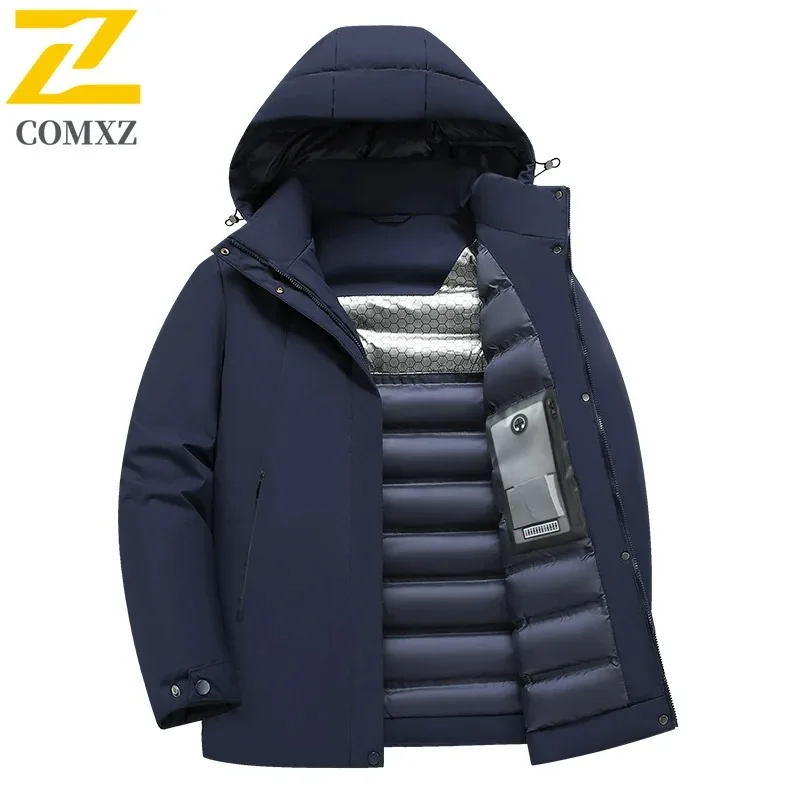 

Мужской пуховик 202, осень-зима, новая графеновая и хлопковая утолщенная теплая парка с капюшоном, пальто, уличная повседневная хлопковая куртка на молнии
