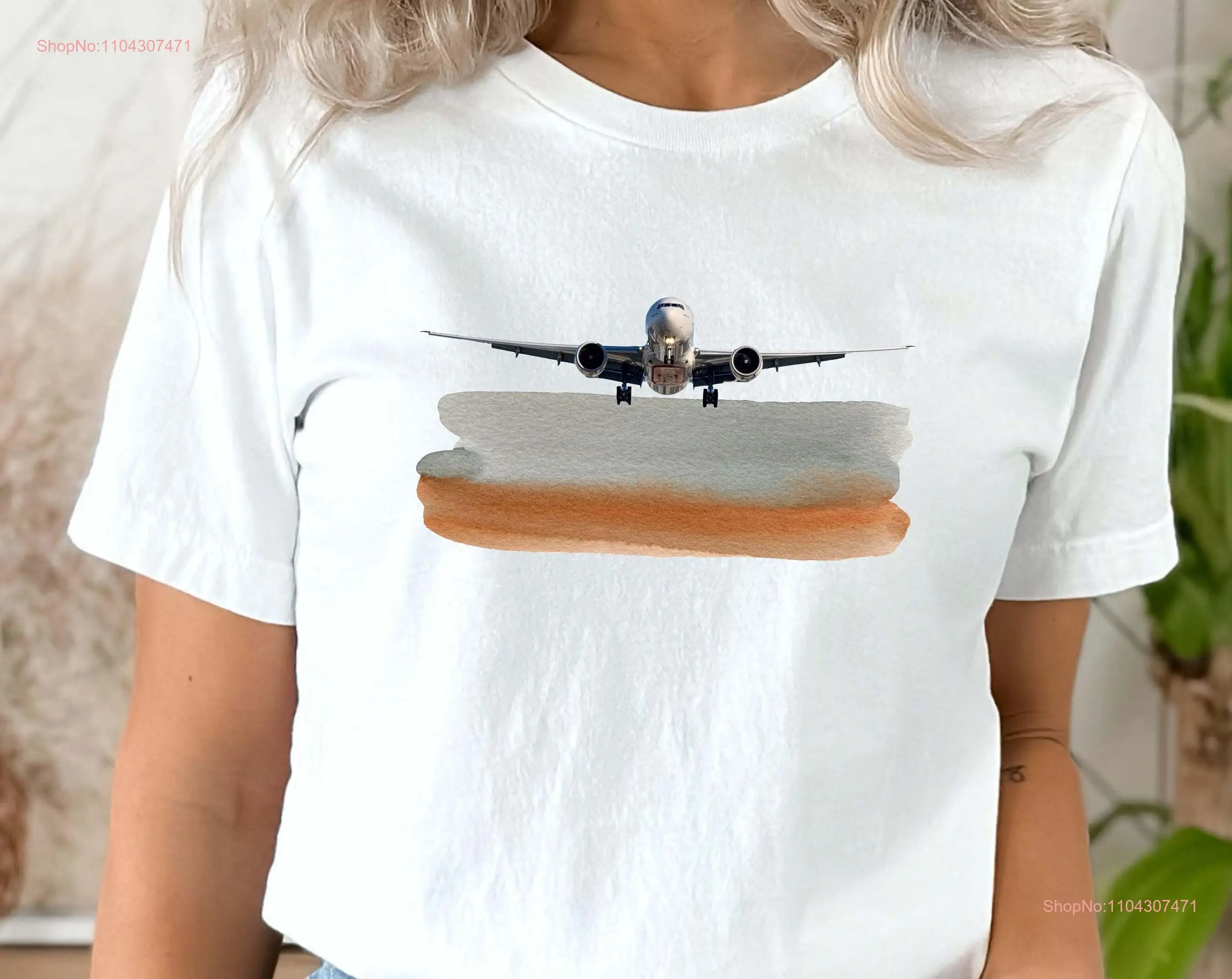 Airplane Takeoff T Shirt Landing Jets Big Plane Pilot Aviation Traveler Icebreaker Him or Her long or short sleeves