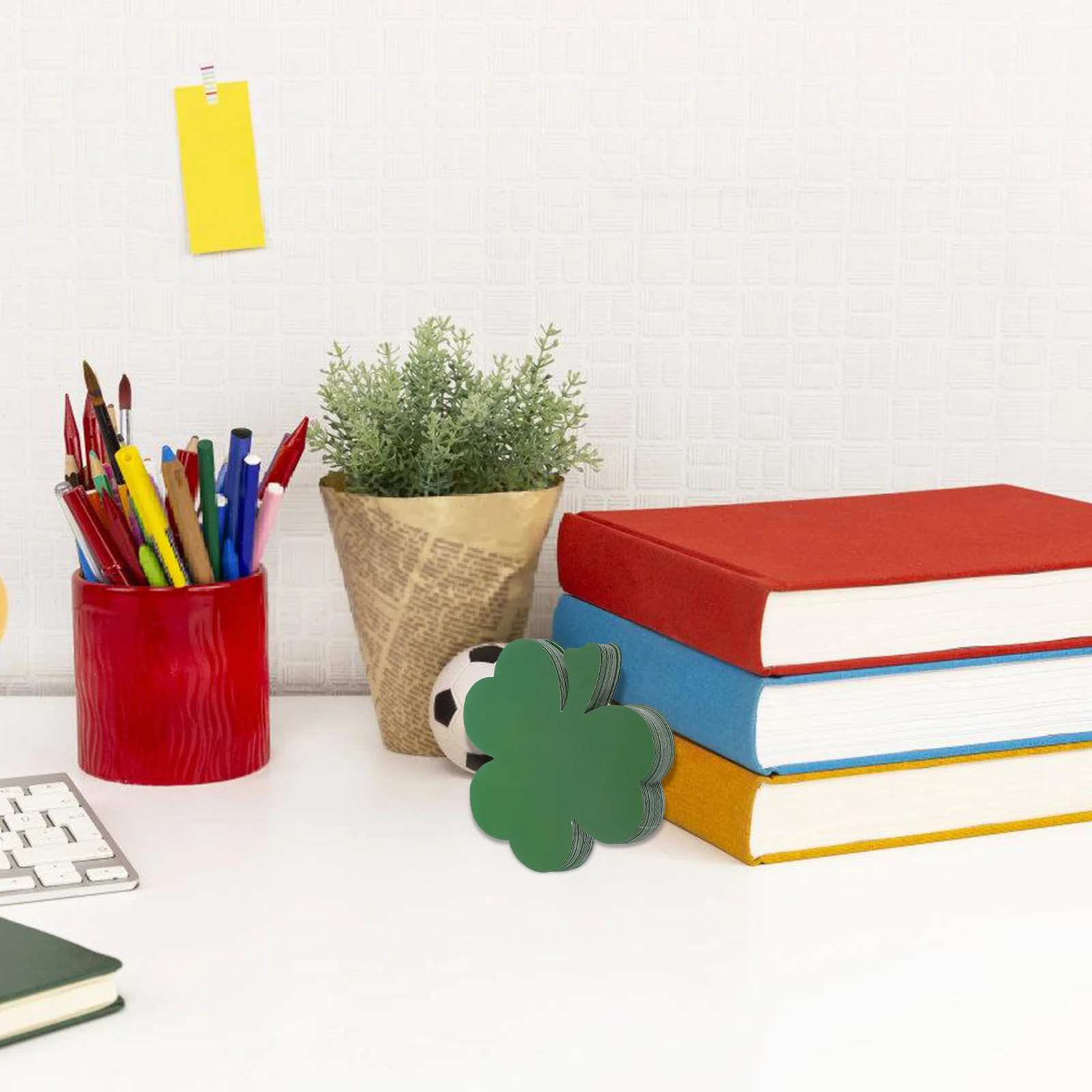 

40 Pcs Clover Handwritten Card Leprechaun Shamrock Cards for Teachers Green Cutouts Lucky Decorate