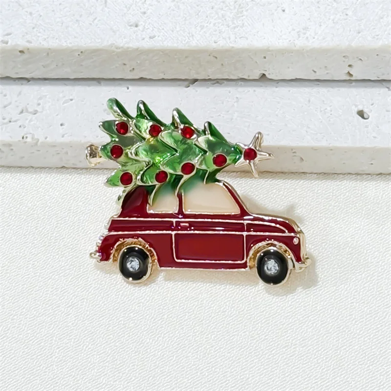 الإبداعية شجرة عيد الميلاد سيارة بالتنقيط النفط دبابيس للنساء سبيكة غير النظامية دبابيس دبوس عيد الميلاد جو الملحقات
