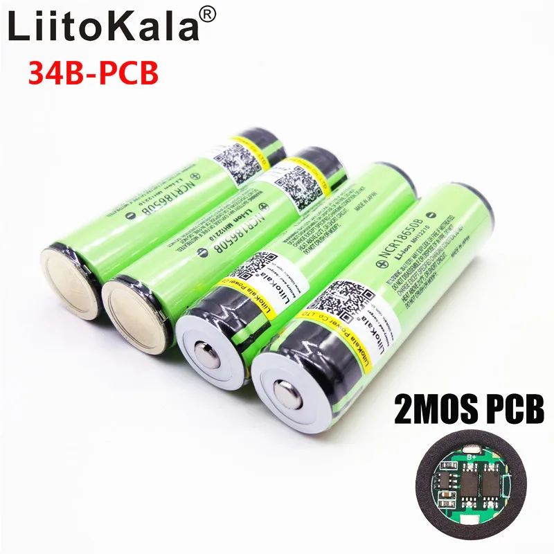 Gorący oryginalny LiitoKala 18650 3400 mah NCR18650B 3.7 v 3400 mah 18650 litowy akumulator do baterii latarki