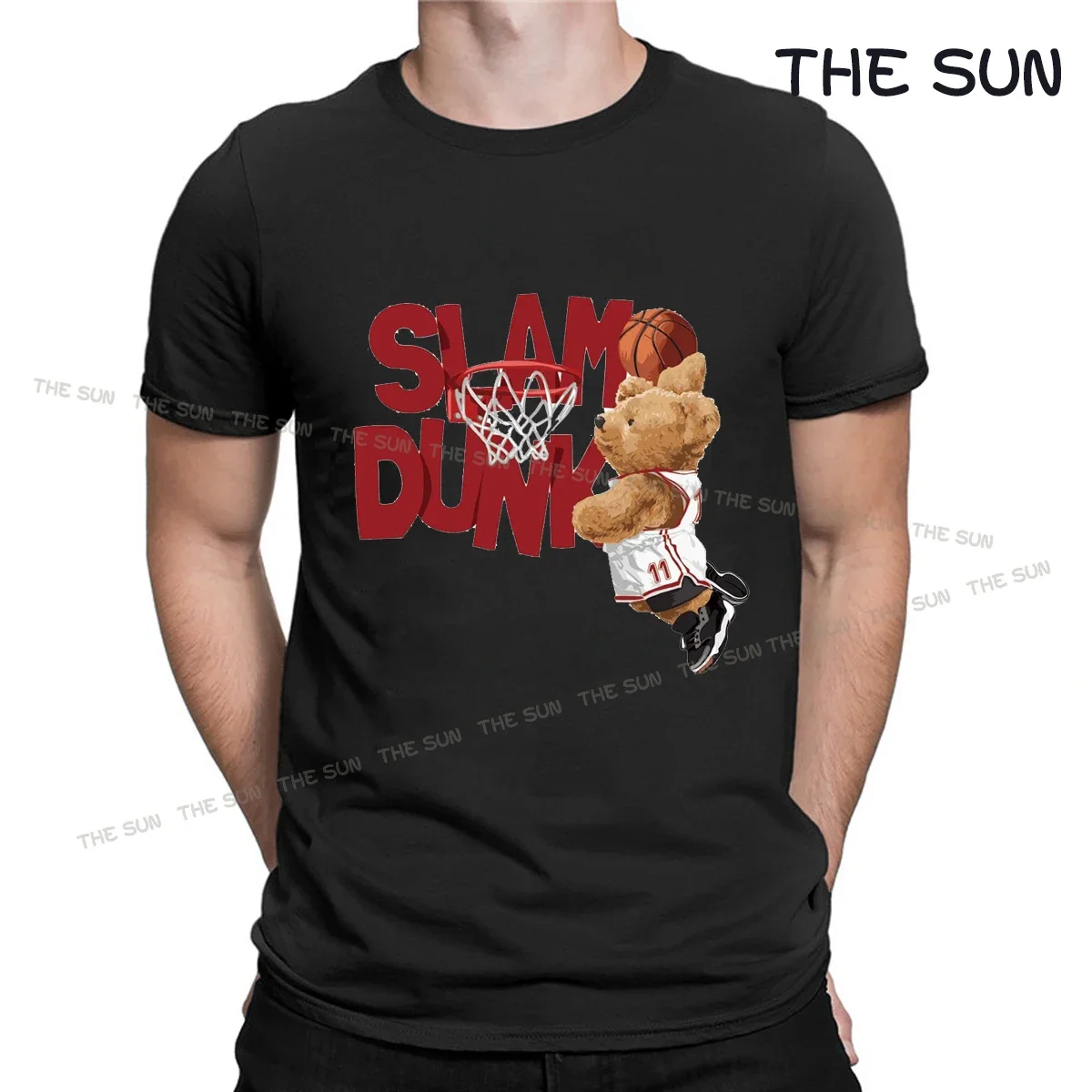 

Cartoon Bear T-shirt Men's Loose Round Neck Short-sleeved Men's T-shirt Harajuku Casua T-shirt Shirt Top Tops Cotton