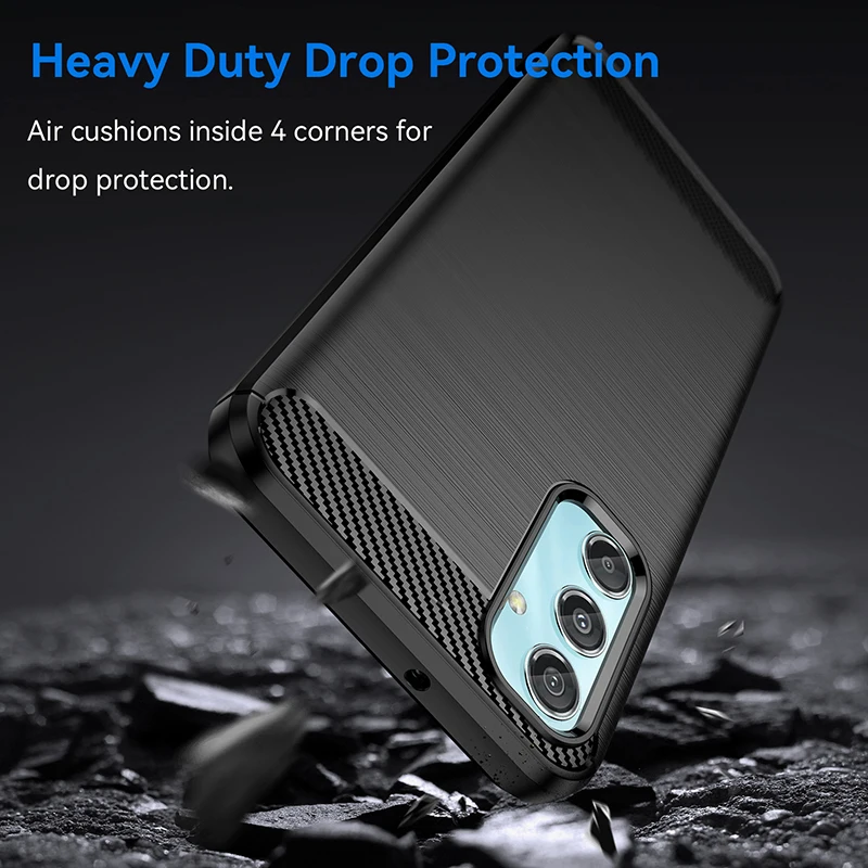 Thick Armor Shockproof Case For Samsung Galaxy M31 M32 M33 M34 M42 M44 M52 M53 M54 M55 M60S M62 Carbon Fiber Silicone Soft Cover