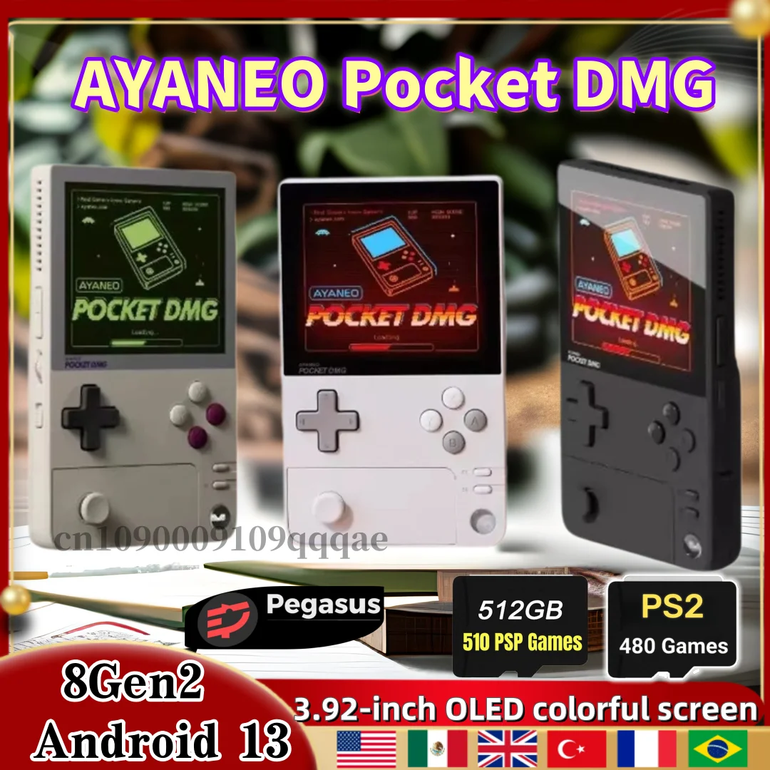 

AYANEO Pocket DMG Handheld Game Console 1240*1080 Resolution Screen 3.92Inch OLED 6000mAh Gyroscope Pocket PS2 Game Console Gift