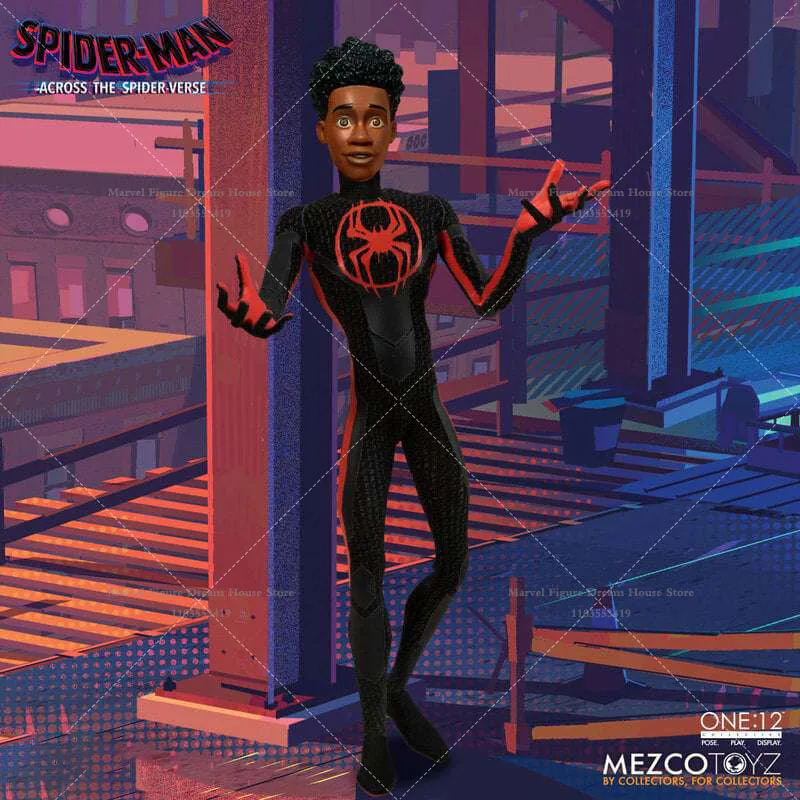 

MEZCO MEZ76631 1/12 Scale Ultimate World Spider Boy Multiverse Myers Morales 6-inch Full Set Action Figure Soldier