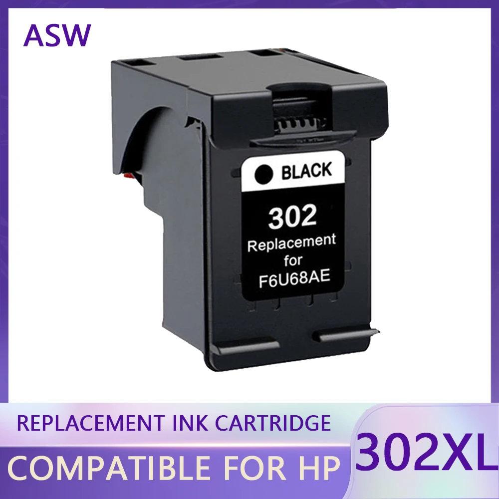 ASW Black 302XL Ink Cartridge Replacement for HP 302XL 302 Deskjet 1110 2130 1112 3630 3632 Officejet 3830 3831 3833