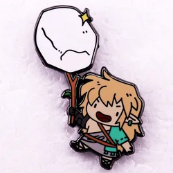Chibi Character Enamel Pin Adventure Game Badge Gamer Player Gift