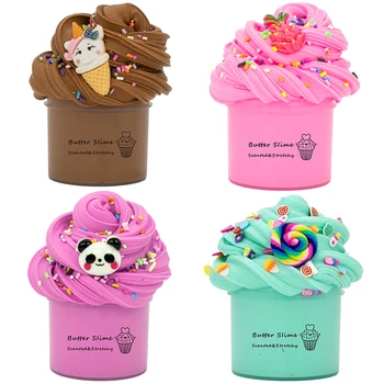 70มล. อมยิ้มแพนด้าสไลม์ไอศกรีมโคลนโคลนโคลนโฟมแบบ DIY สลายแล้วกดทับของเล่นดินเหนียวโคลนสีโคลน