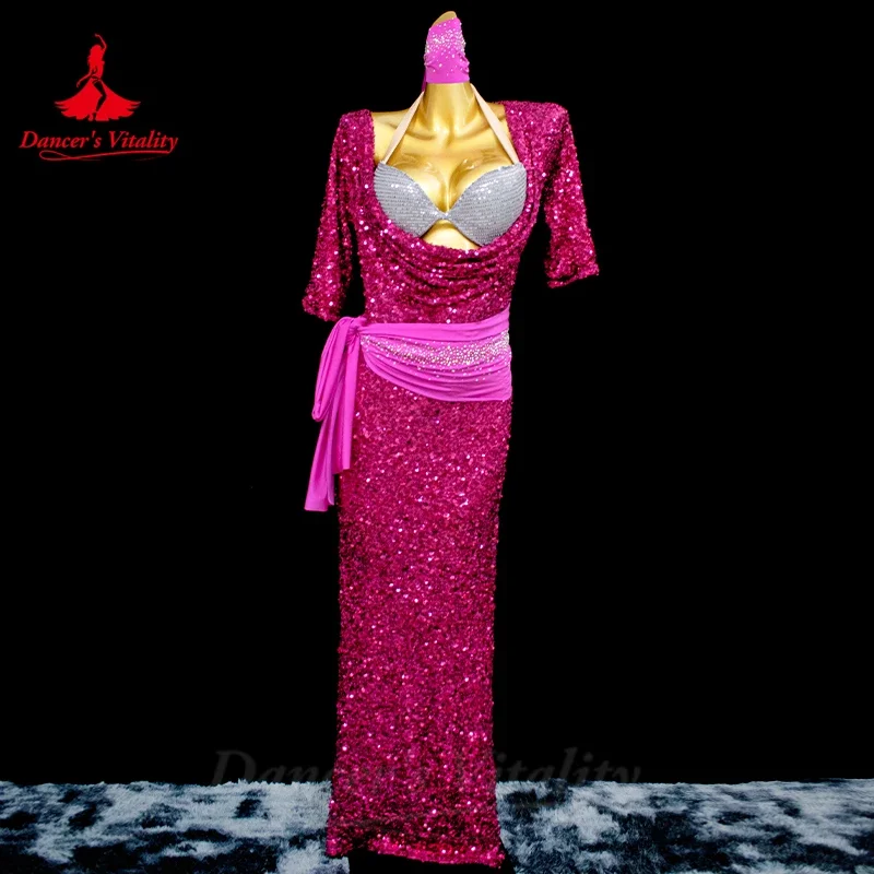 Belly Dance Competition Costume Dress for Women Bellydancing Baladi Robe Csutomized Children Oriental Shaabie Performance Skirt