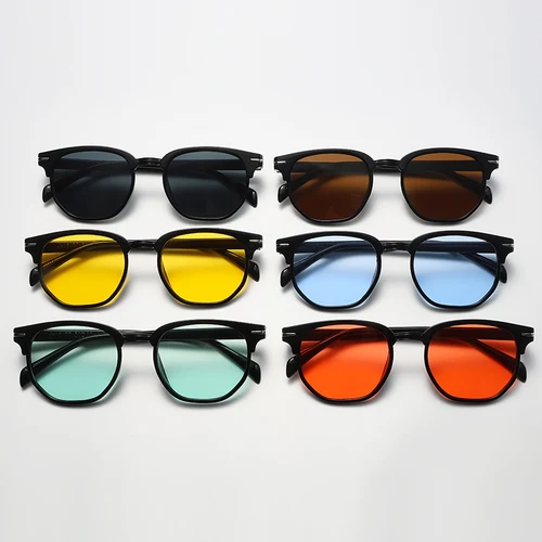 Imagen 2 del producto Gafas de sol Retro para hombre y mujer, lentes de sol ovaladas cuadradas populares, color negro, para conductor, espejo UV400