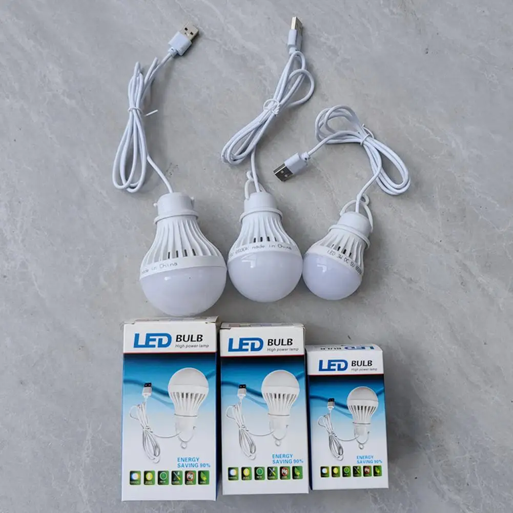 USB Bulb 5V Power Book Lights Student Learning Desk Camping Portable Hiking Travel Mini Work LED Lamp Reading Tent Bulb X8H0