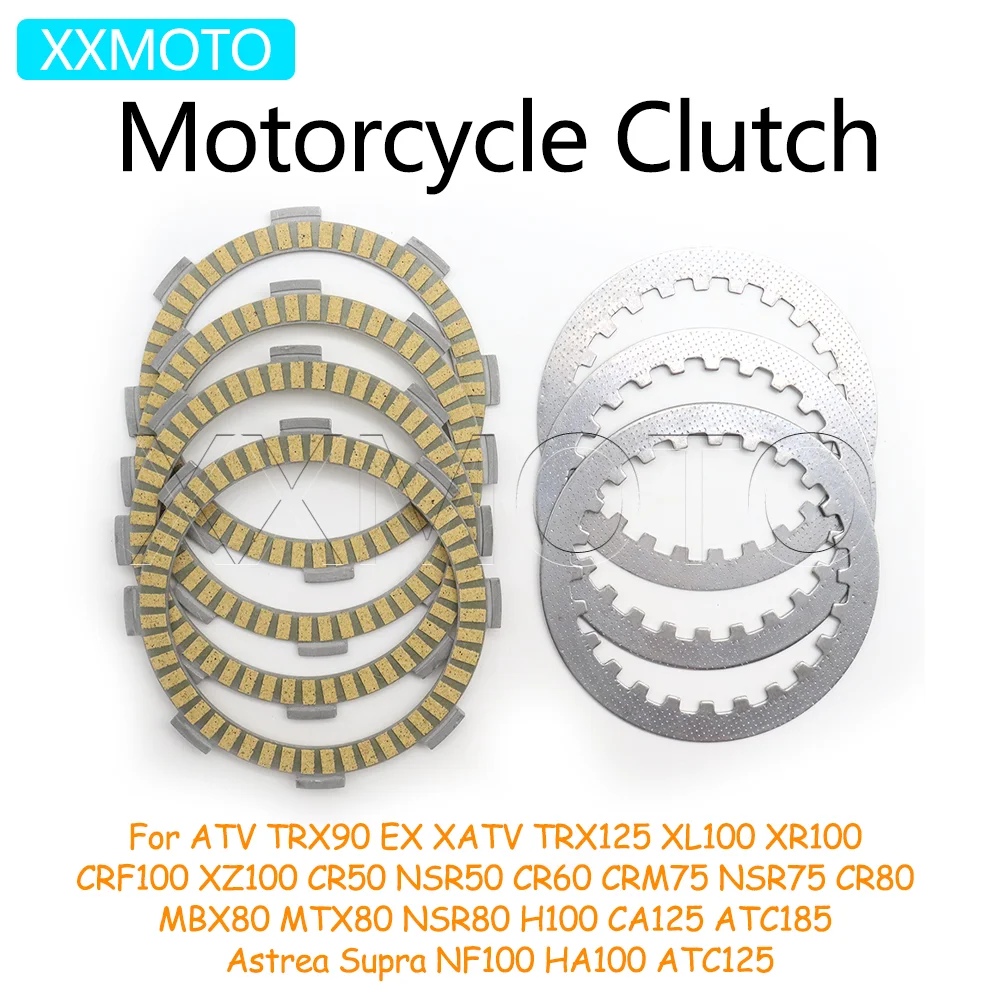 Discos de Embrague para Motocicleta, Kits de Discos de Fricción para Honda ATV XL XR 100 100R CRF100 XZ100 CR50 NSR50V CRM75 NSR75 CR80 MBX MTX NSR80