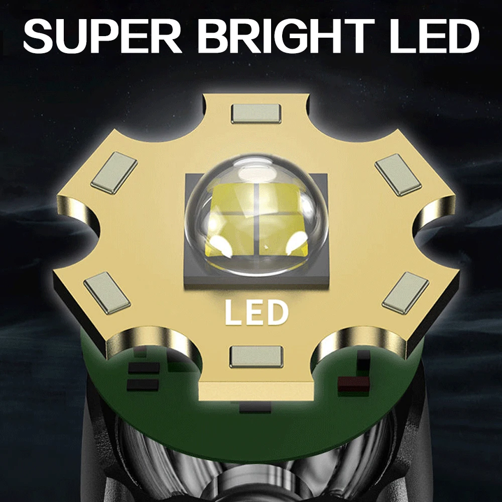 New Portable Strong Light led Flashlight USB Rechargeable Highlight Tactical Flashlight Outdoor Lighting LED Camping light