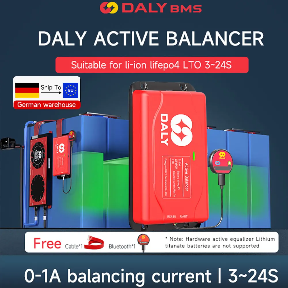 Daly BMS 1A Active Balancer Smart Equalization Lifepo4 Li-ion 18650 Battery equalizer 24V 3S 4S 12V 8S 12s 13S 16S 48V 20S 24S 