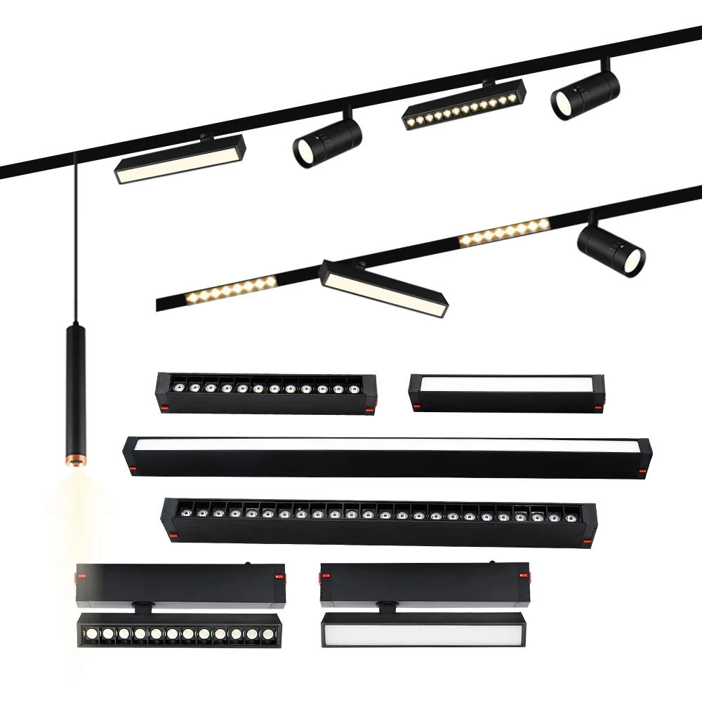 Surface Recessed Pendant 25 Type Magnetic Rail Lighting System Smart Tuya Adjustable Spotlights Commercial Led Track Spot Lights