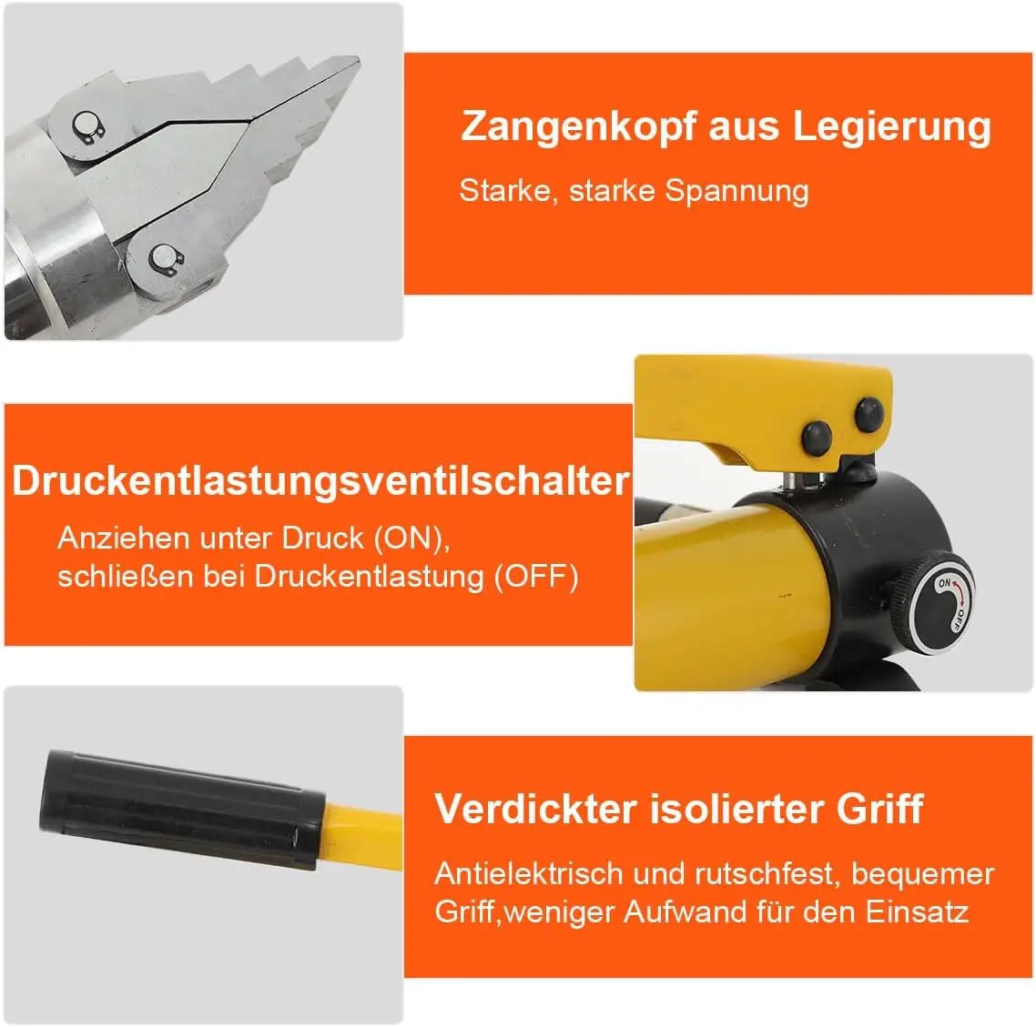 Hydraulischer Flanschverteiler, 12 Zähne, tragbarer manueller Flanschverteiler, Flanschverteiler-Werkzeugsatz mit manueller Hydraulikpumpe CP-180 – Detail 3