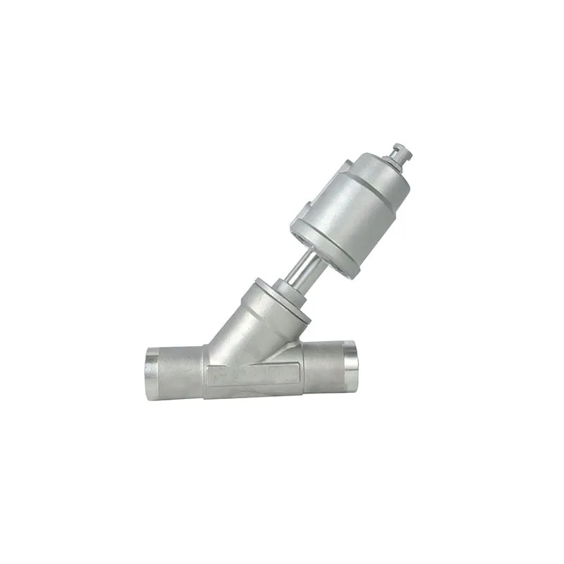 

DN20 Stainless Steel Pneumatic Welding Angle Seat Valve Normally Closed Stainless Steels Actuator For Steam Gas Oil