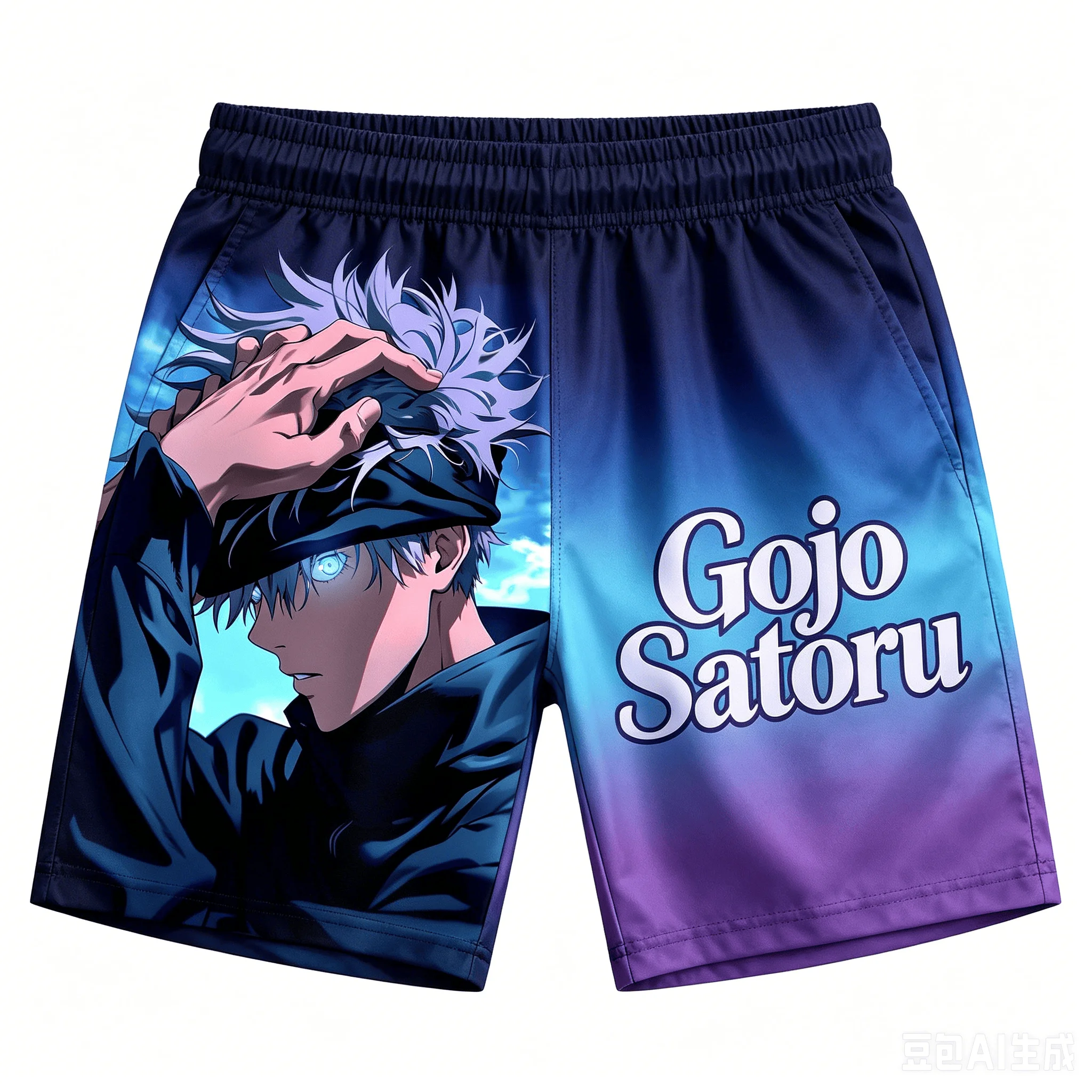 2026 Summer Jujutsu Kaisen Gojo Satoru Quick Dry Gym Shorts, Men's Unisex Anime Print Running Sports Board Shorts Casual