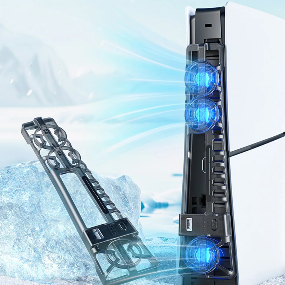 Gamer's Delight Innovative Cooling Solution With LED Lights For Your For PS5 Pro Featuring Customizable Speeds