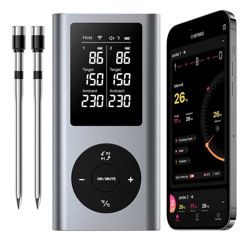 

Long Range Bluetooth Thermometer Wireless Temperature Probes for Remote Moni
