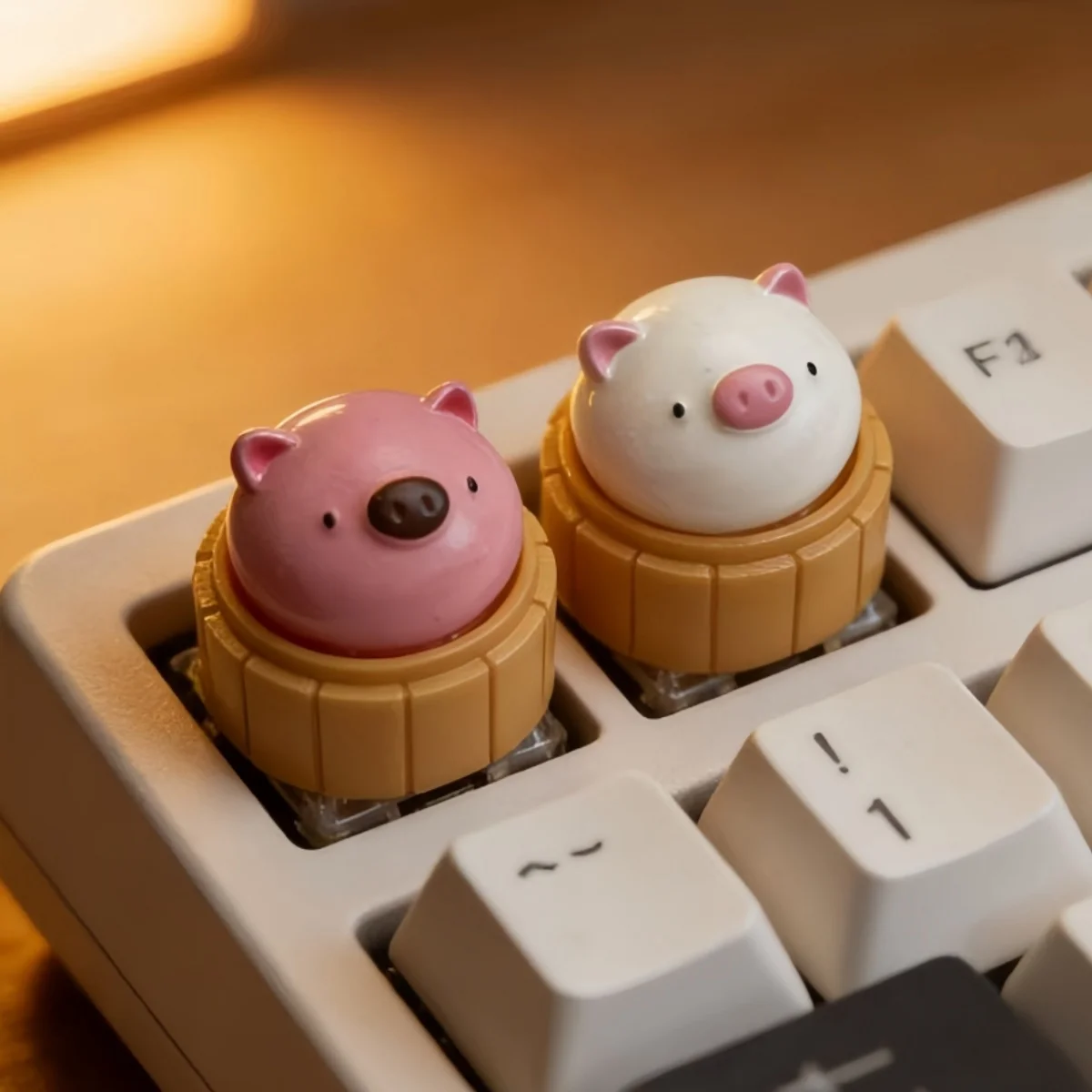 DIY Delicious Stuffed Bun Pig Design Keycap Game Mechanical Keyboard Personality Artisan Keyboards Cute Keycap Girl Gift