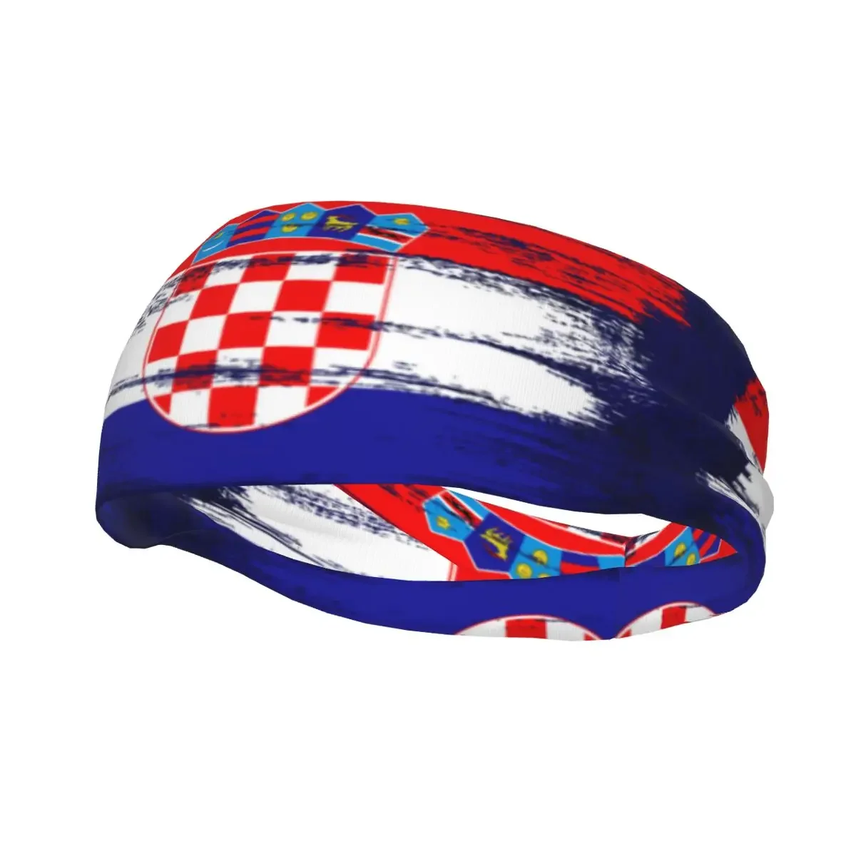 Sports Headband Portable Hair Band Flag Of Croatia Grunge Hair Wrap Brace Cycling Running Exercising Sweatband