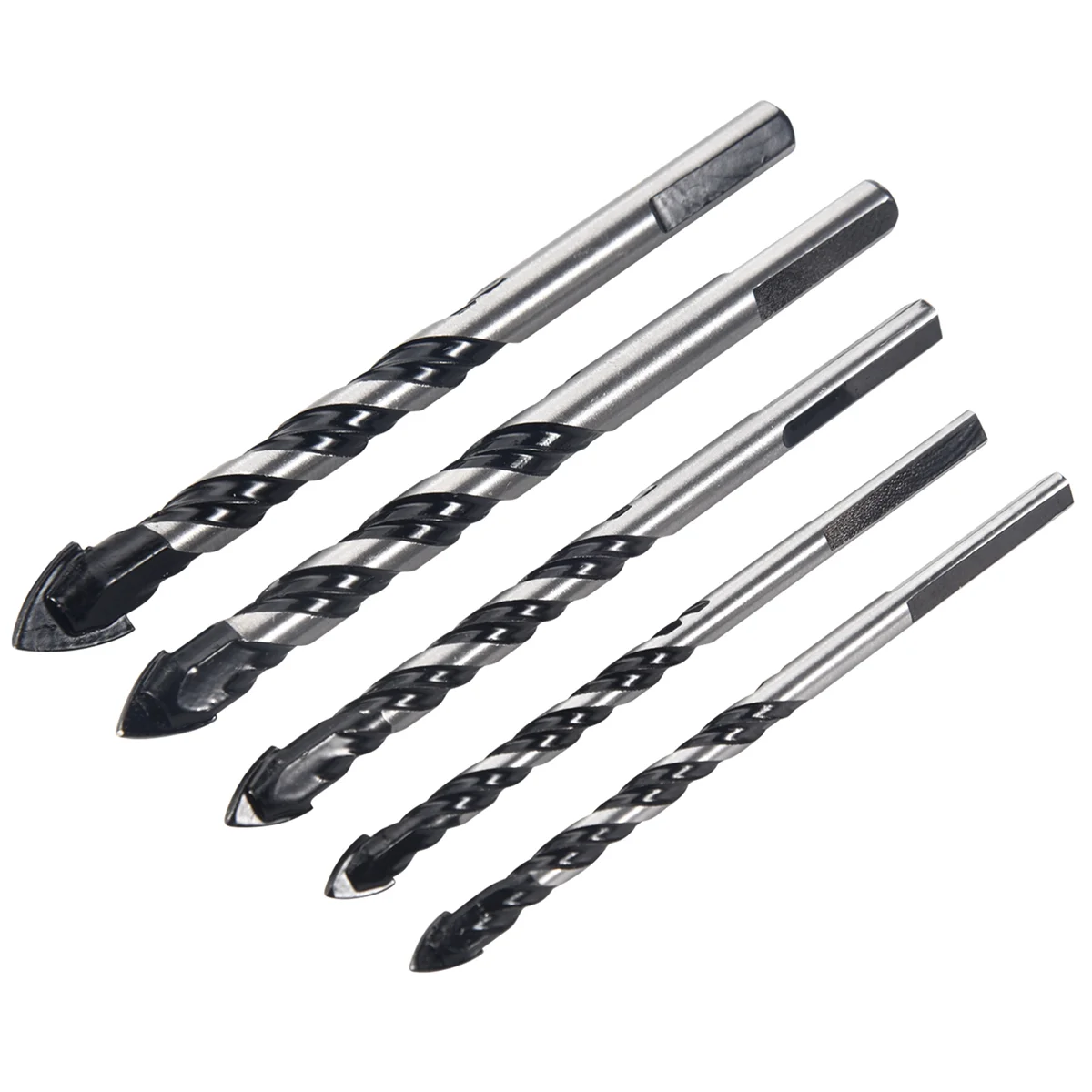 

5 Pcs Multi-Material Drill Bit Set for Tile,Concrete, Brick, Glass, Plastic and Wood Tungsten Carbide Brick Wall