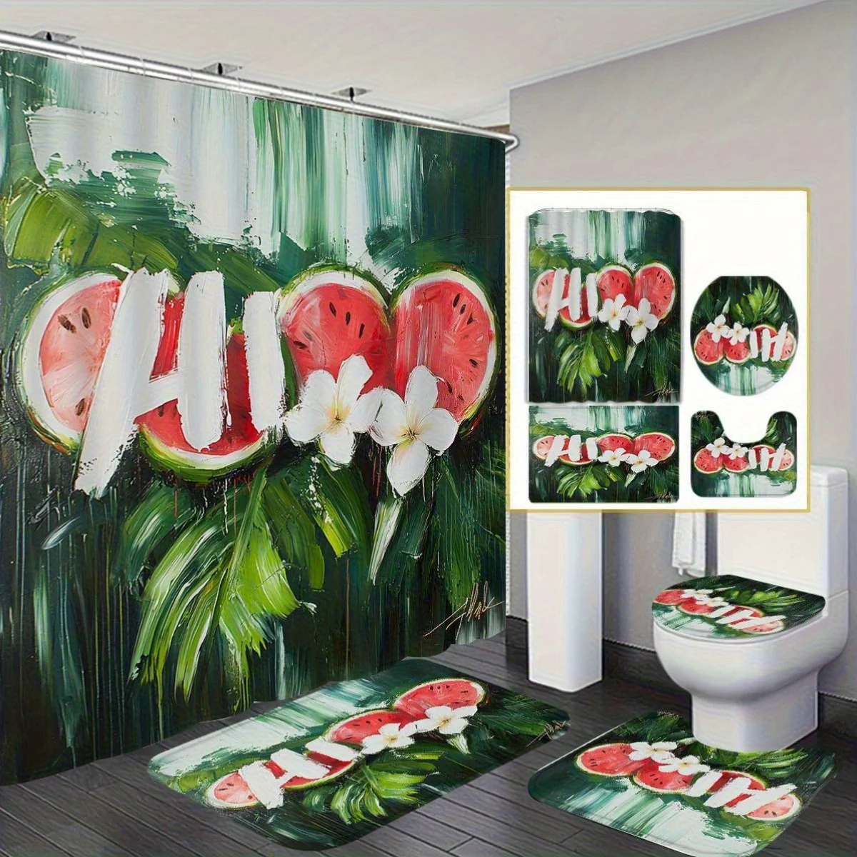 

Занавеска для душа с рисунком животных, полиэстер, в комплект входит коврик для ванной, U-образное сиденье для унитаза и 12 крючков — отлично подходит для праздника