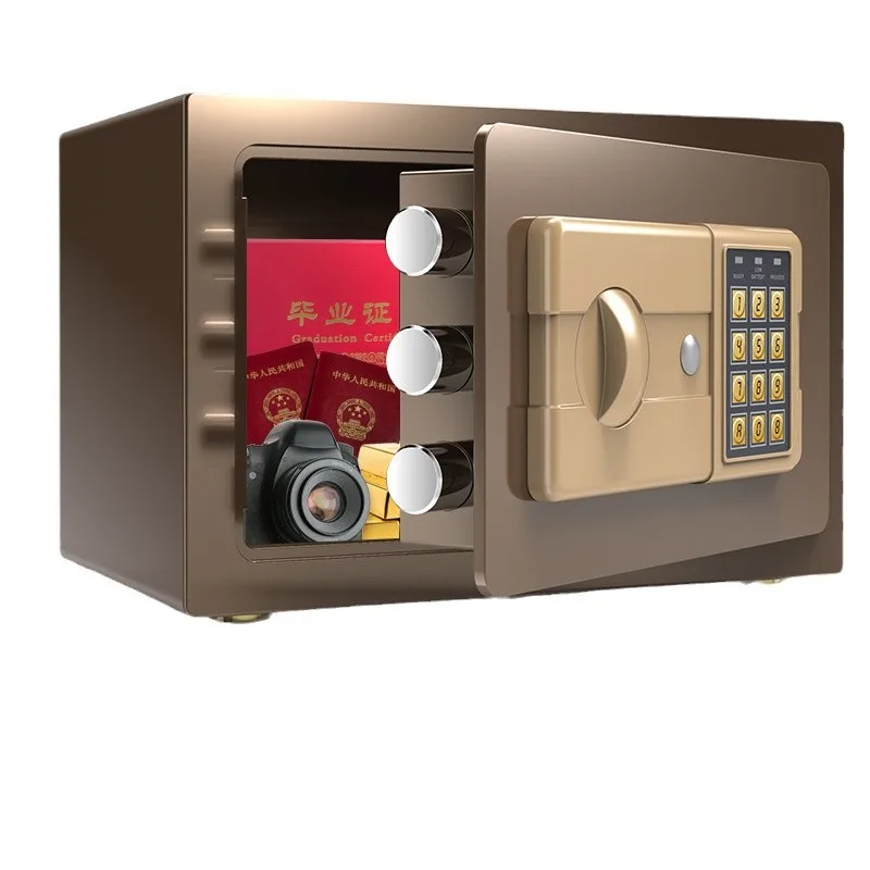 

20 см небольшой бытовой сейф для ценностей, цельнометаллический электронный пароль, противоугонный сейф, экспортный сейф, депозитный ящик