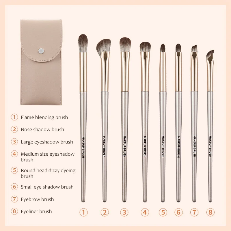 IMAGIC 8 PCS Makeup Brushes Set Eye Shadow Women Cosmetic Brush Eyeshadow Blush Beauty Soft Make Up Tools Bag