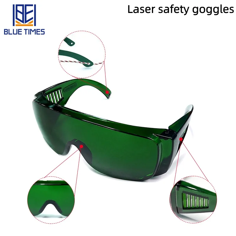 Bluetimes OD4+ Laser Safety Goggles Protective Eyewear Wavelength Range 405-1064nm  Visible Light Transmission Less Than15%