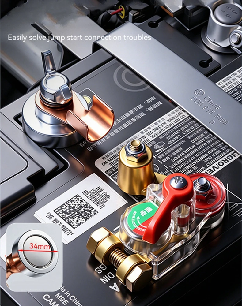 Manueller Drehbarer Batterietrennschalter, Einstellbarer Hochleistungs-Trennschalter 12V-24V für Auto, LKW, Boot – Detail 9