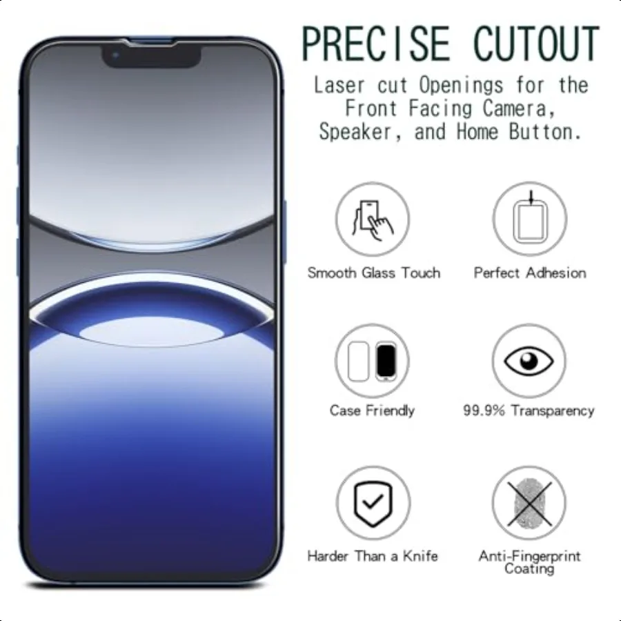 KAREEN Confezione da 2 pellicole protettive per iPhone 16e Pellicola in vetro temperato da 6,1 pollici Custodia antigraffio senza bolle Amichevole Facile da installare