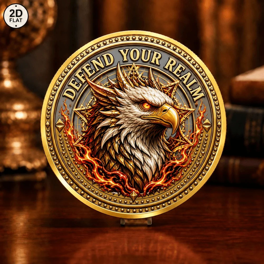 1pc Fantasy Ice Wolf Fire Eagle Commemorative Coin Unleash The Wild Defend Your Realm Medal Wildlife Keepsake Gift for Myth Fans