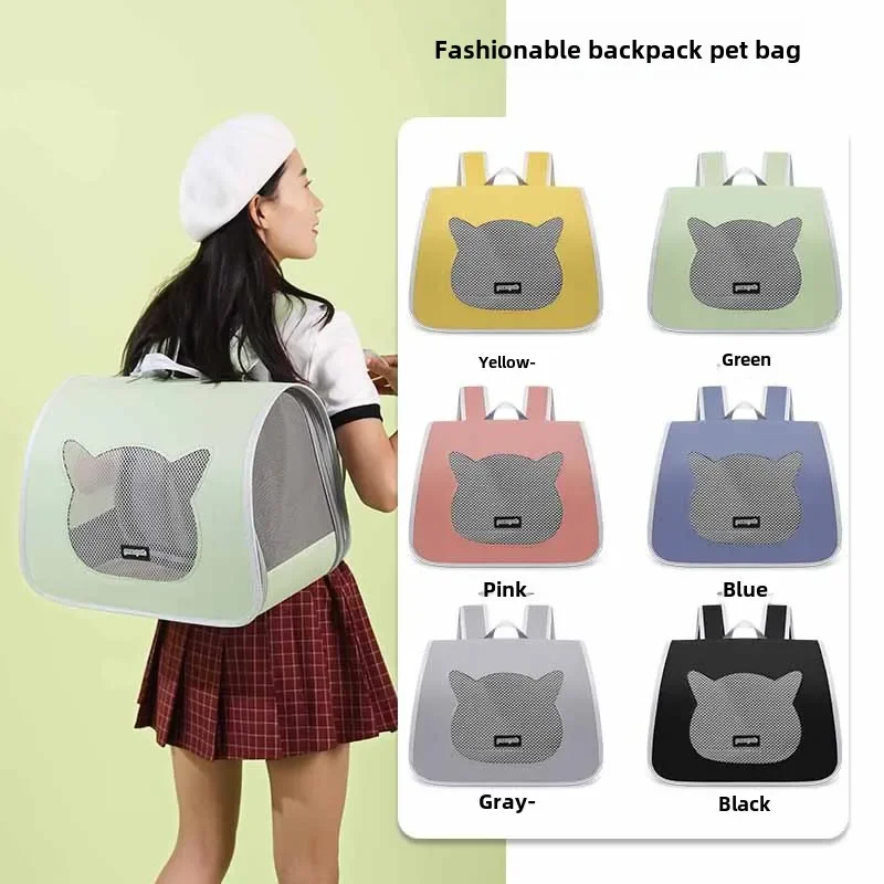 Cat Pet Bag Go Out Handy Carry Backpack Comfortable Breathable Large Space Cat Pet Travel Bag