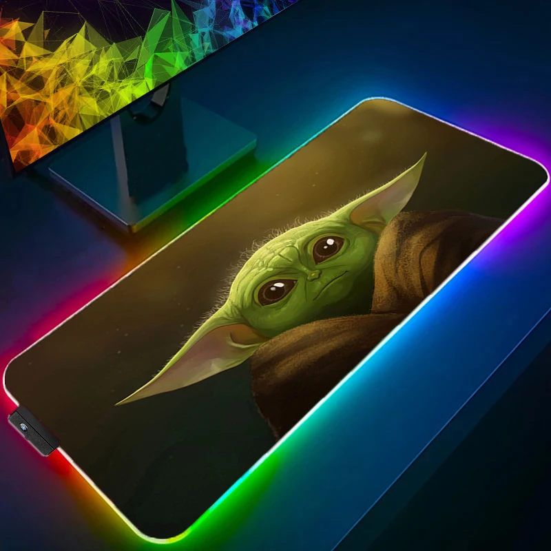 RGB LED ماوس الوسادة حصيرة مكتبية أنيمي تلعب حصيرة لوحة ماوس للألعاب سرعة S-star W-wars الكمبيوتر والمكتب ألعاب خزانة لوحة المفاتيح