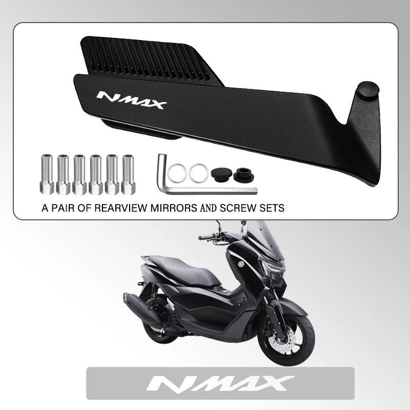 Track Certified Wide-angle Motorcycle Fixed Wind Wing Rearview Mirror For YAMAHA NMAX VMAX TMAX NMAX155 NMAX150 NMAX125 NMAX