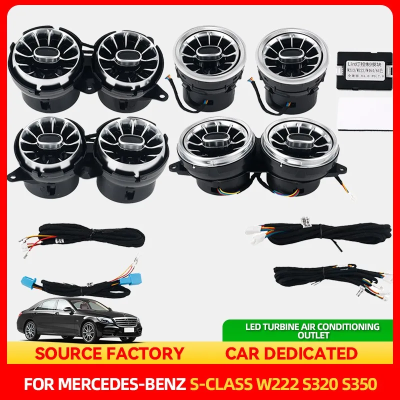 

Styling Mouldings 7/64 Color LED Turbo Air Conditioning Vent Ambient Light Decorate Lights RGB For Mercedes-Benz S-Class(W222) S