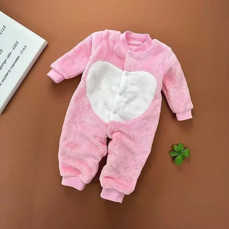 Neonato Primavera Inverno Vestiti Giacca da neonato per ragazze Tuta per ragazzi Morbida flanella Bebe Pagliaccetto Vestiti per bambini 0-18 mesi