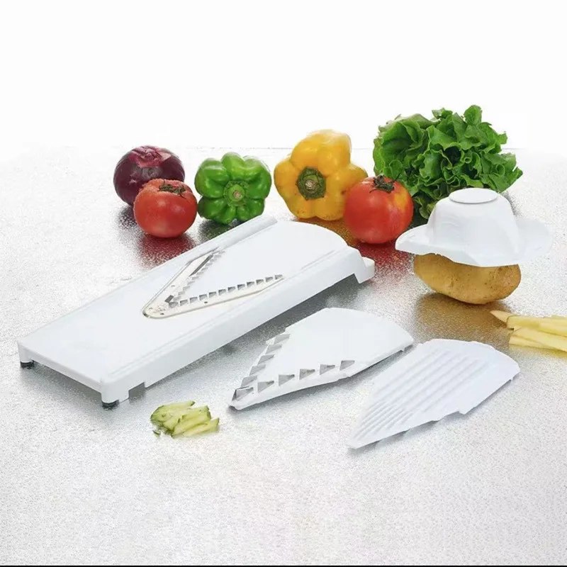 V Blade Mandoline Cutter Vegetable Cutter Stainless Steel Blade Hand Protector Cooking Tool Practical Large Frame for Kitchen