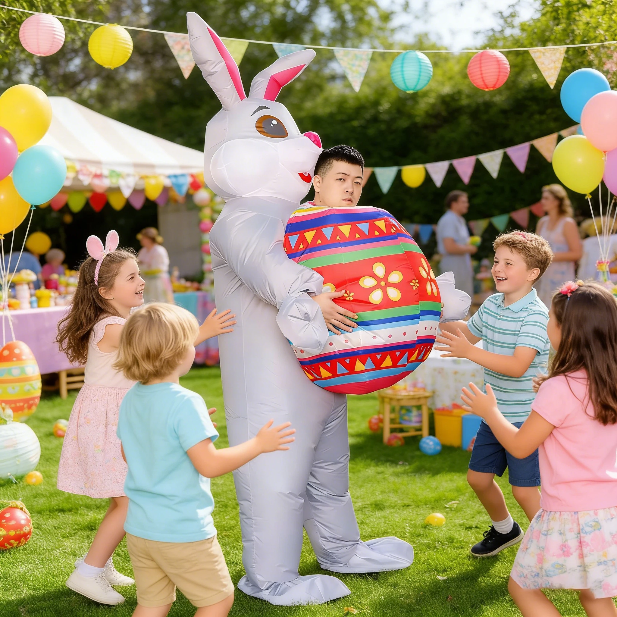 Inflatable Easter Bunny Rabbit Costume Adult Children Bunny Clothes Role Play Bunny Suit Carnival Easter Decoration