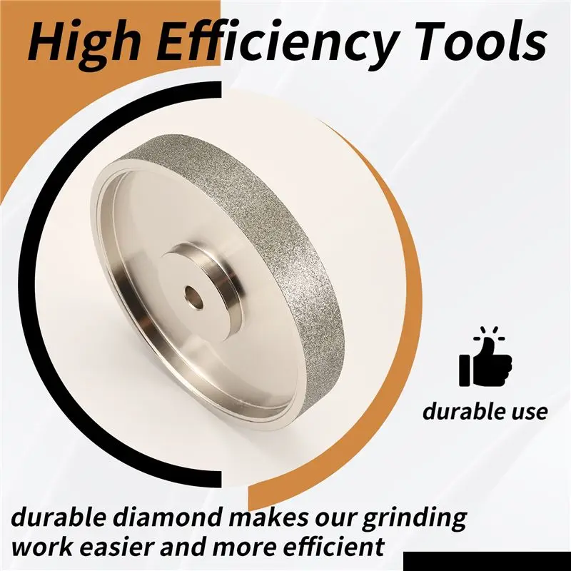 AEE2-CBN Grinding Wheel, 6Inch Dia X 1Inch Wide, With 1/2Inch Arbor,  Grinding Wheel For Sharpening HSS