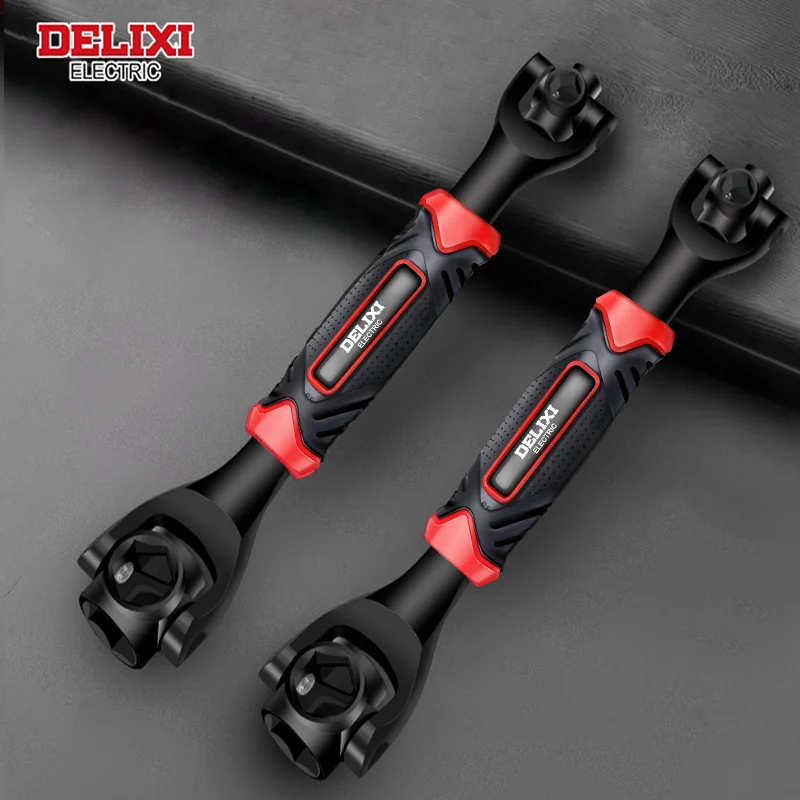 

DELIXI ELECTRIC Socket Wrench, Universal 360-degree Rotating Multi-function Wrench for Installation and Removal Tools