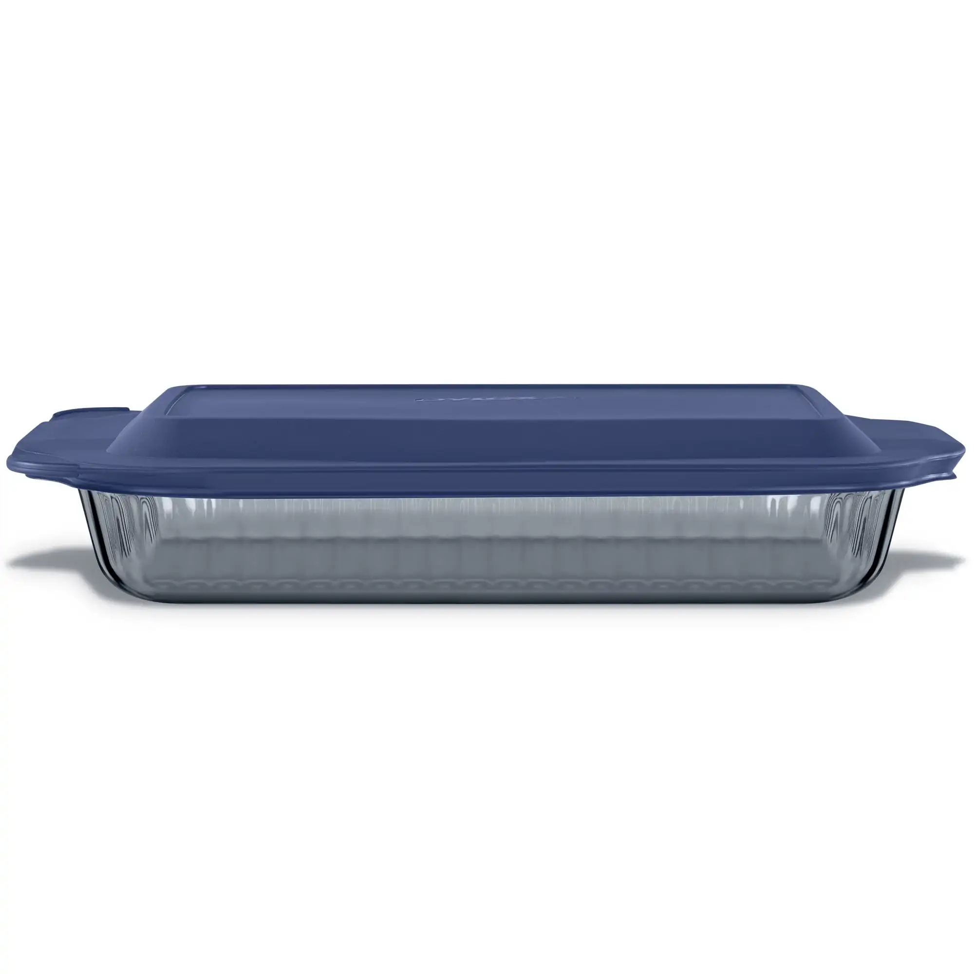 

Sculpted Tinted Rectangle 9X13 Glass Baking Dish with Airtight Lid, Smoke