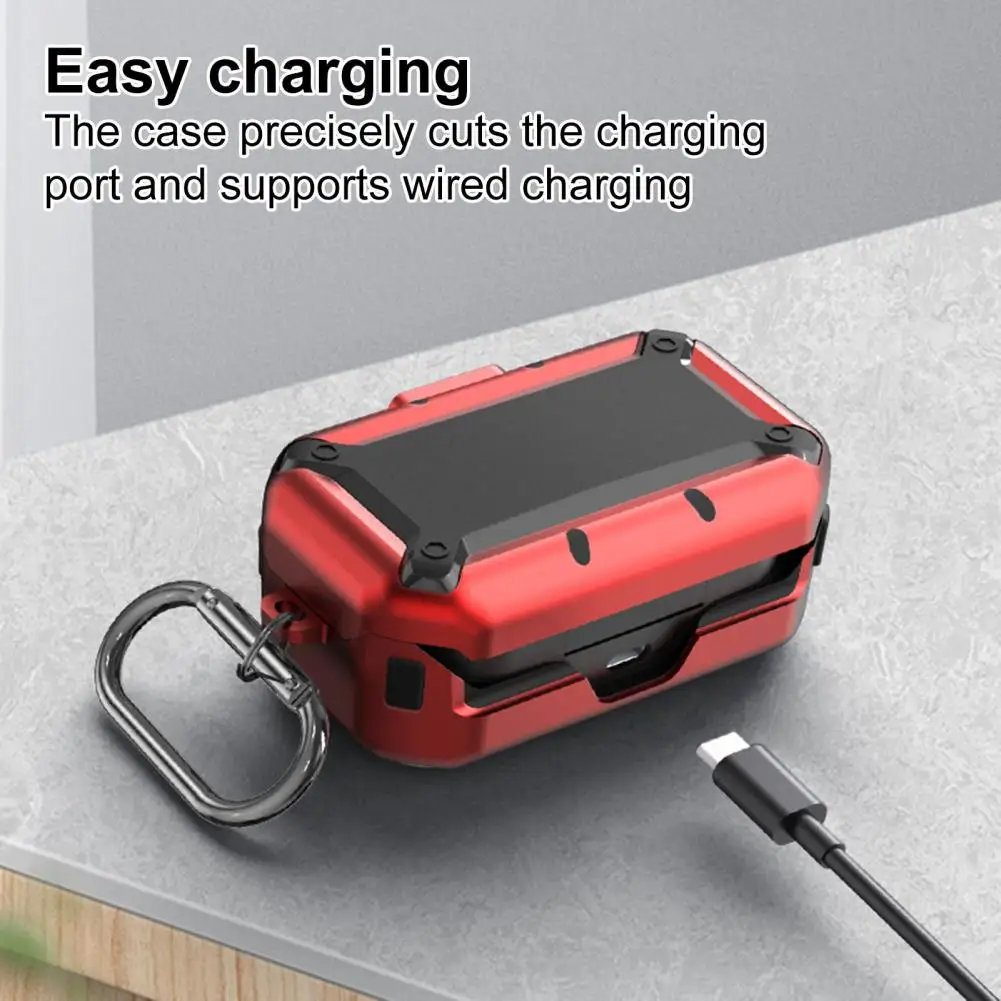 Capa protetora moldagem real com gancho de suspensão caso de fone de ouvido sem fio com tudo incluído almofada de fone de ouvido resistente ao desgaste