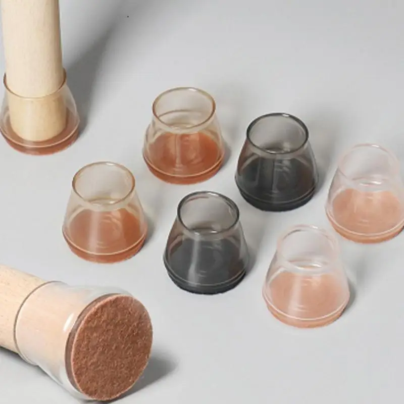 

652F 20pcs Covers Noise Reducing Protective Chair Leg Tips Not Slip Glides set for Wood floor