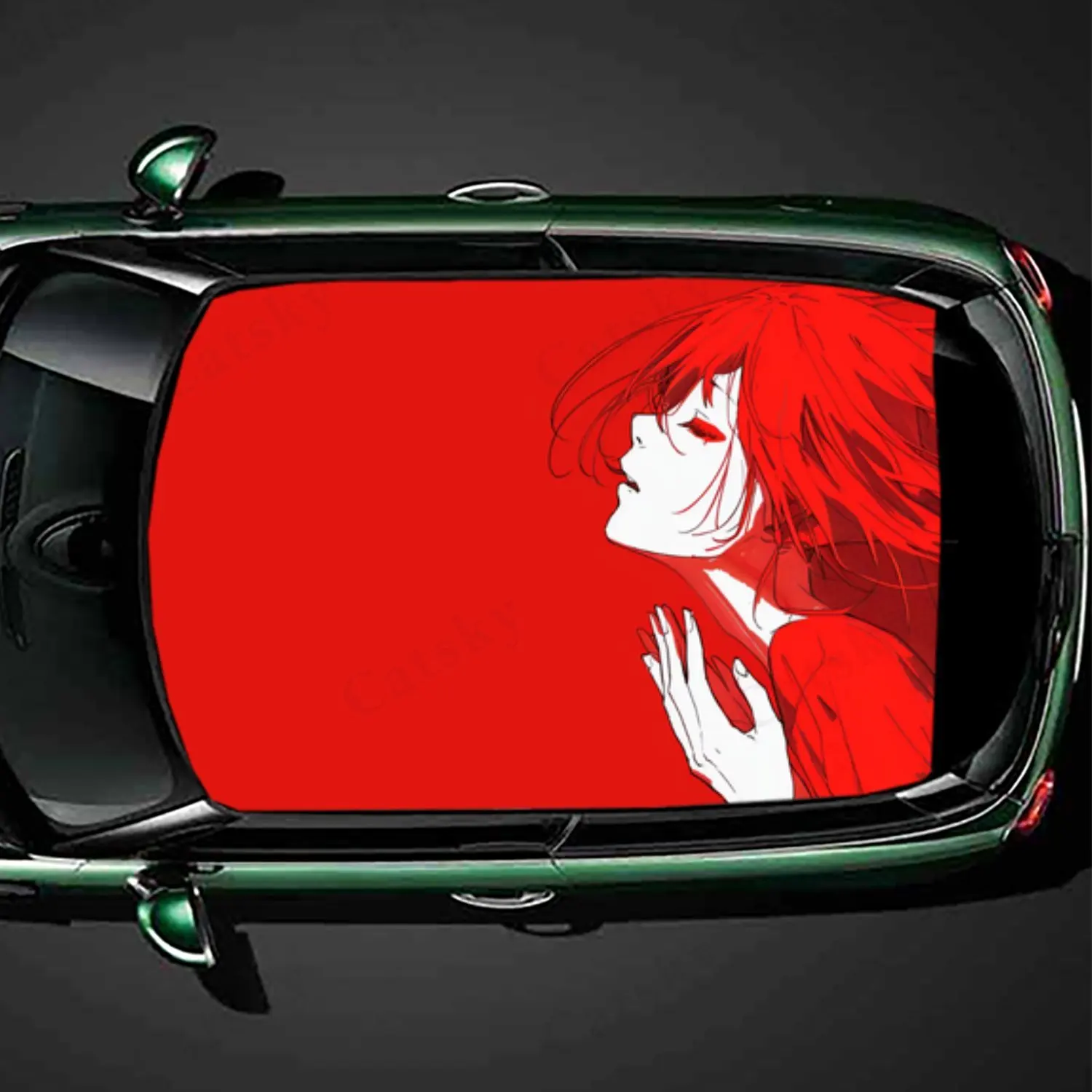 

Художественная милая аниме-девушка с красными волосами, виниловые обертывания на крыше автомобиля водонепроницаемыми и самоклеящимися. Они есть поверхность - защита f