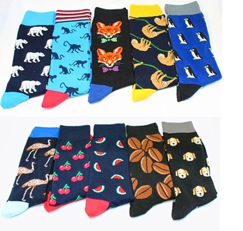 

Penguin Men's Sock Cartoon Art Man Socks Patchwork Blue Unisex Crew Casual Cotton Sox Adult Spring Autumn Classic Skarpetki