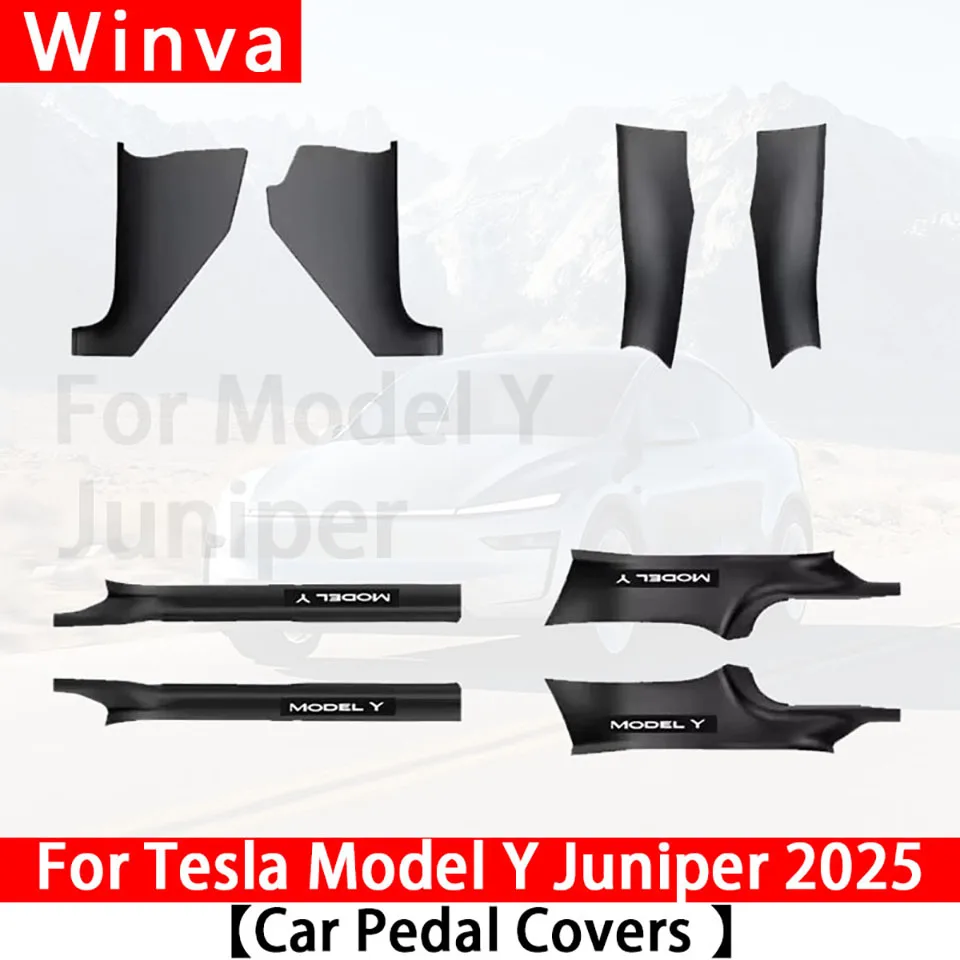 

for Tesla Model Y Juniper 2025 2026 Front Rear Door Threshold Strip Guard Anti-dust Pads Door Sill Protective Cover Accessories