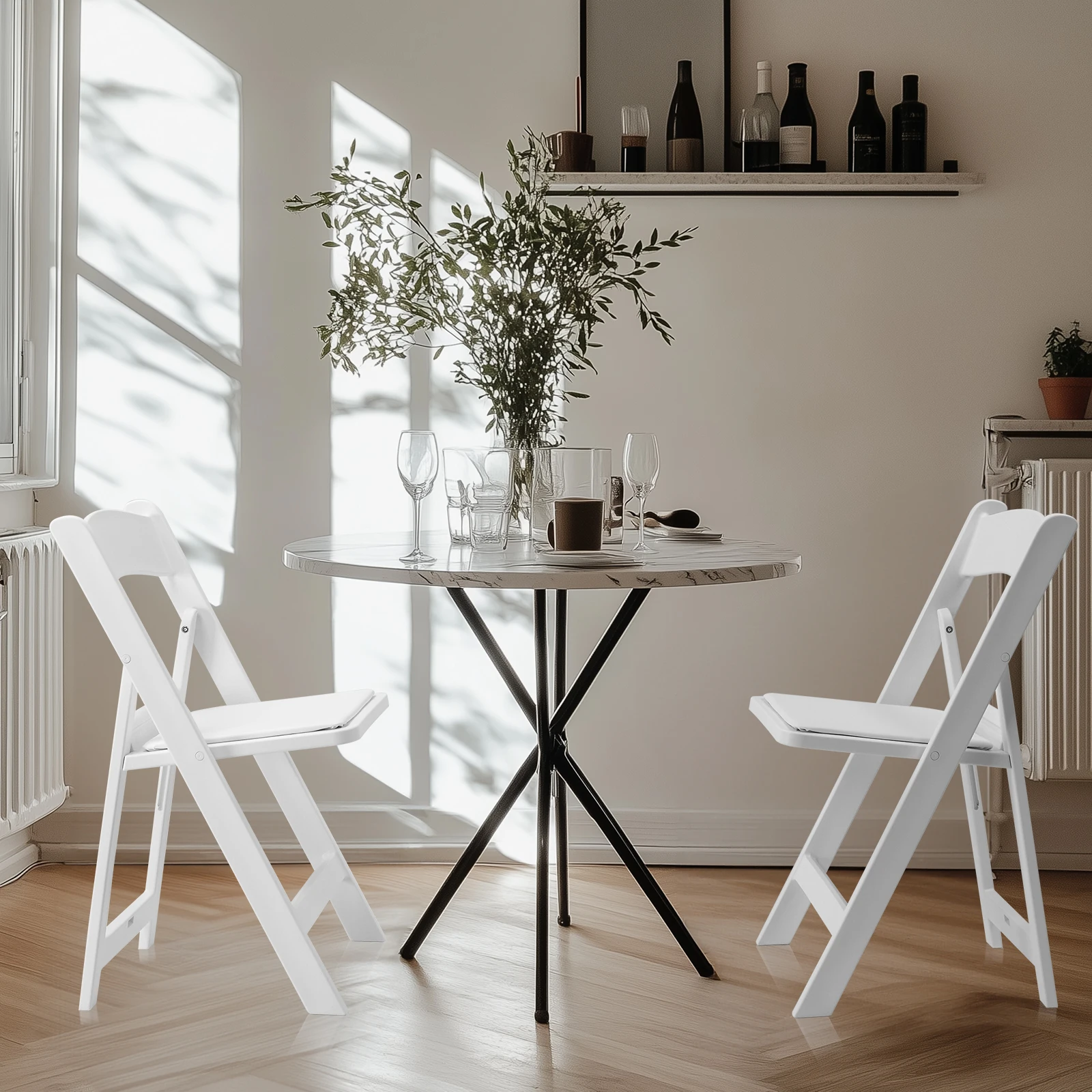 Chaises Pliantes Confortables d'Niket d'Extérieur, Chaises Blanches pour Événement, Maison, ix, Pique-Nique, École, Mariage, 4 Paquets